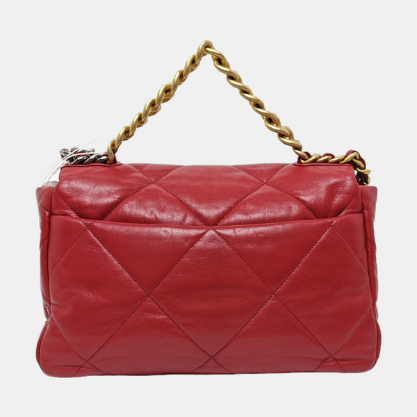 CHANEL 19 Large Quilted Lambskin Red