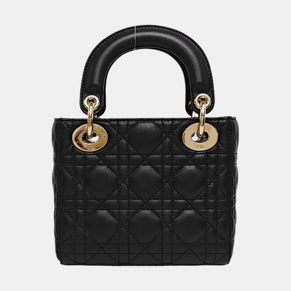 Lady Dior Mini Cannage Lambskin Black