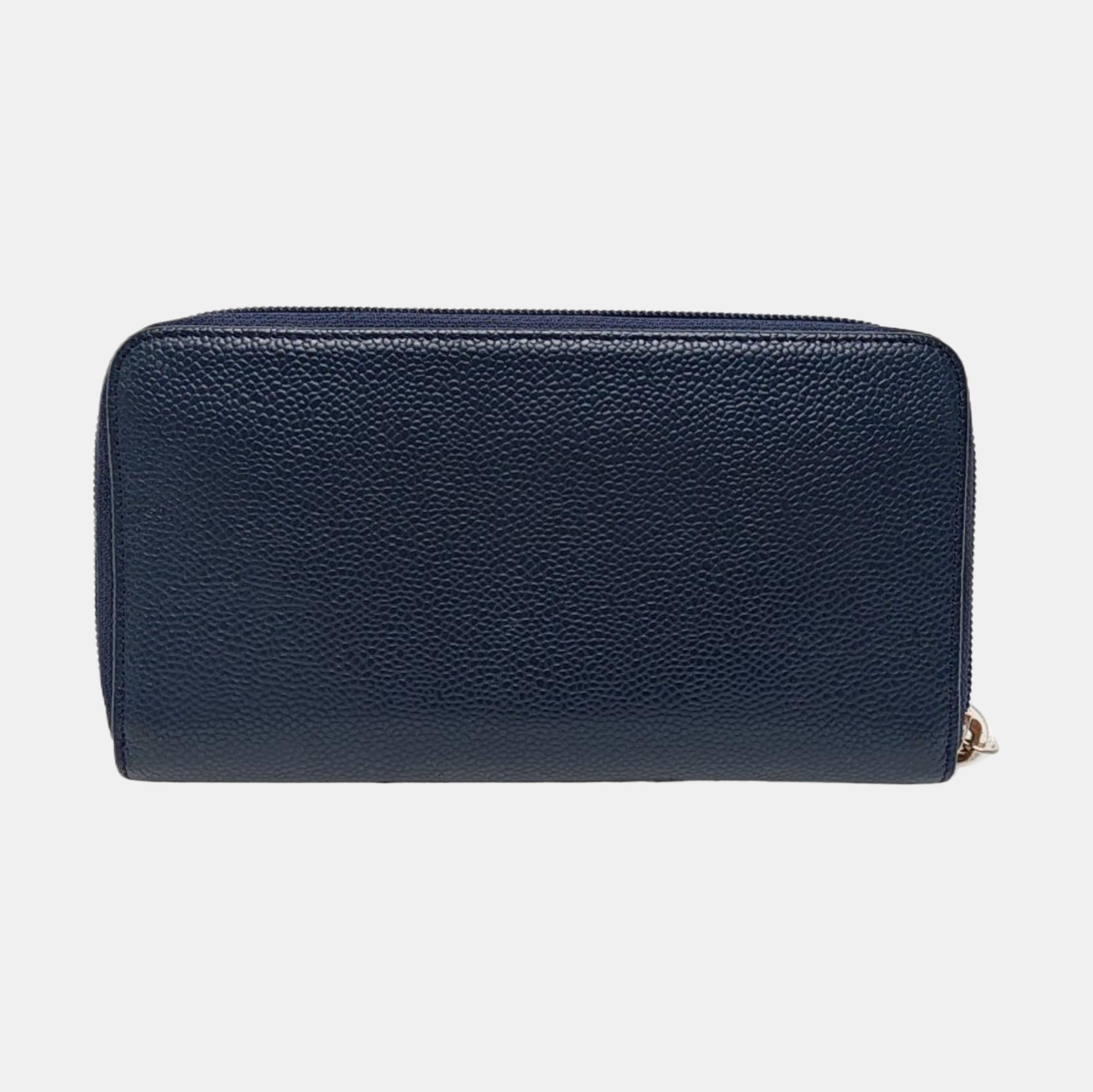 Grained Calfskin Wallet Blue