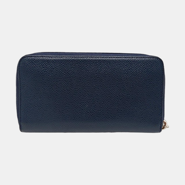 Grained Calfskin Wallet Blue