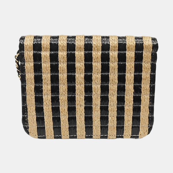 Quilted Straw Shoulder Bag Multicolor