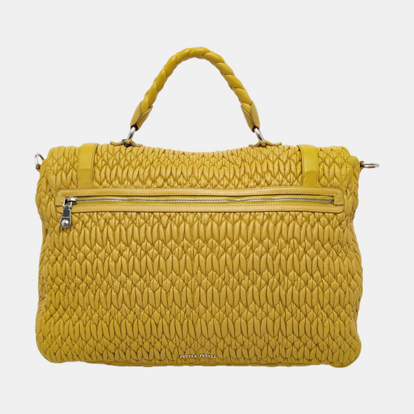 Quilted Lambskin Shoulder Bag Yellow