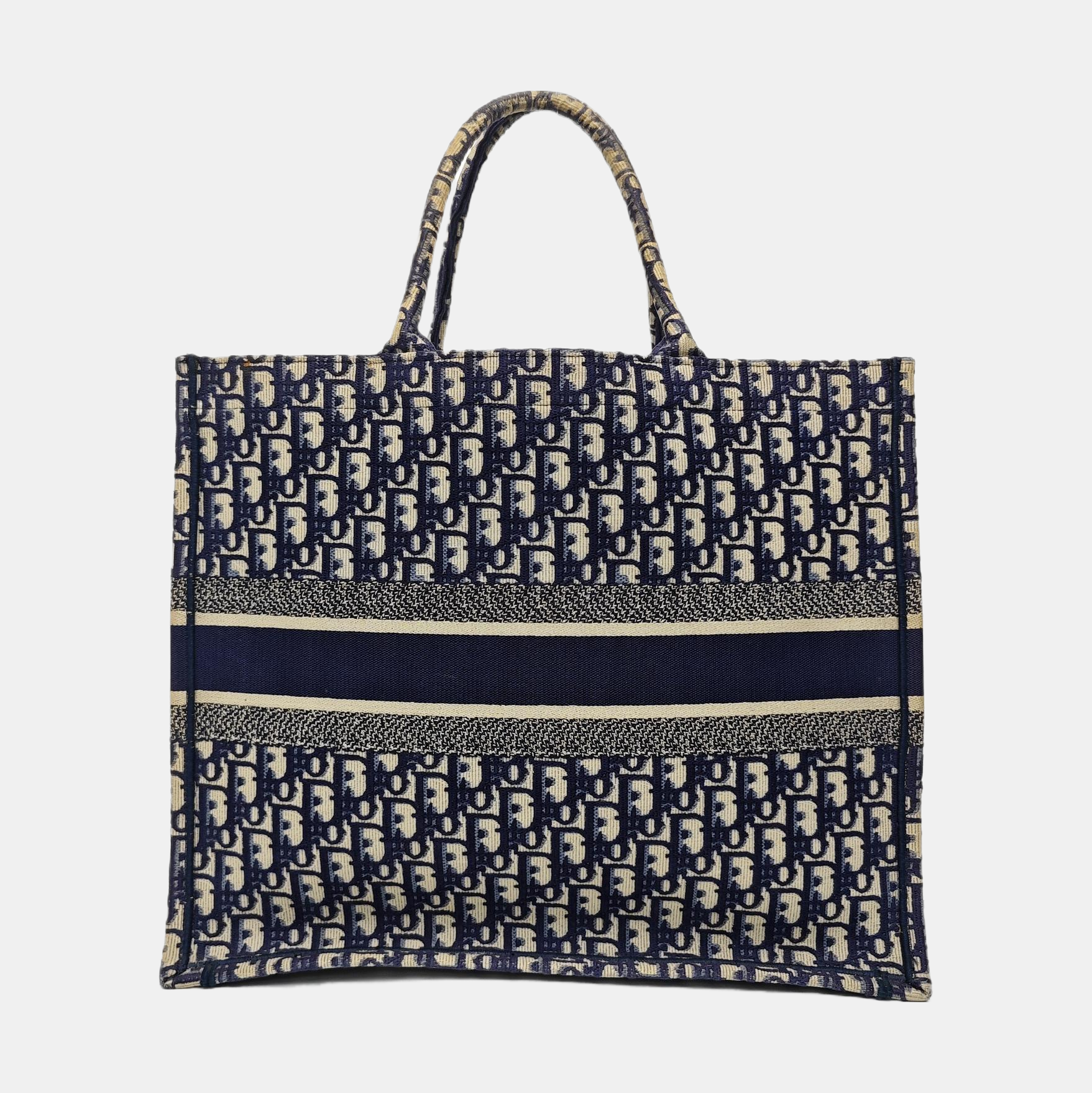 Book Tote Large Oblique Canvas Blue