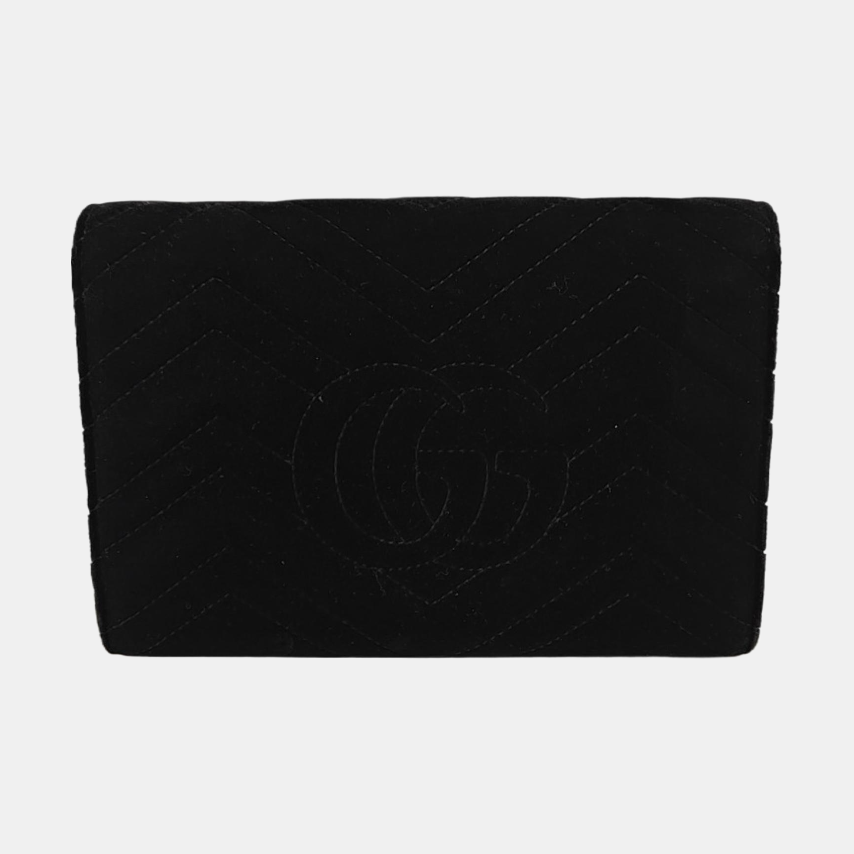 GG Marmont Mini Quilted Velvet Black