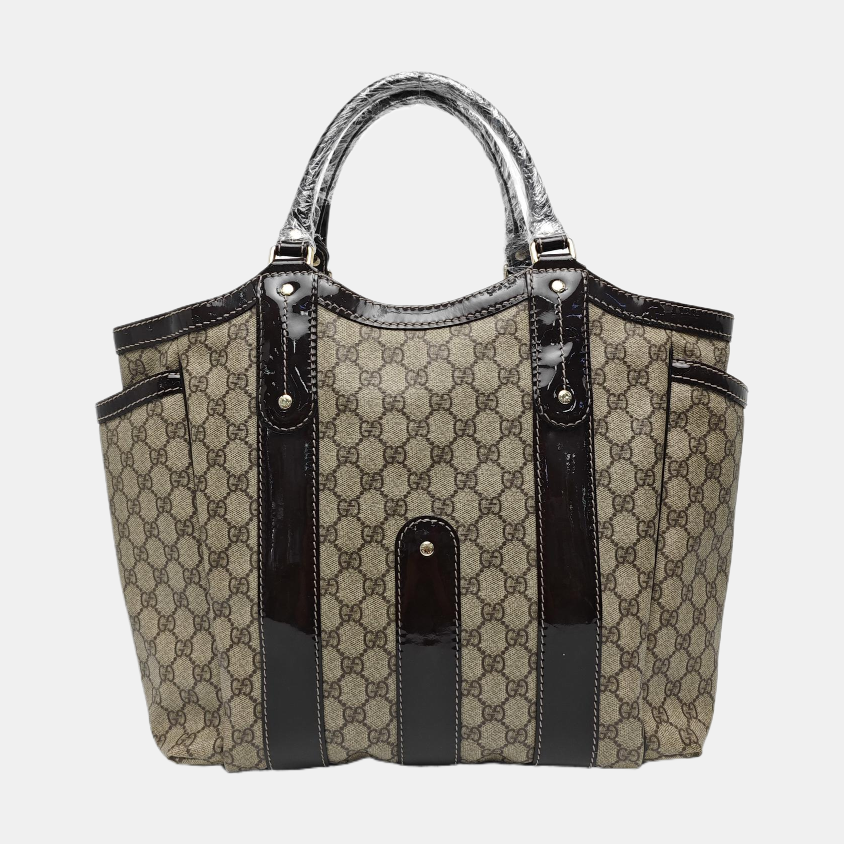 Monogram Coated Canvas Top Handle Bag Beige