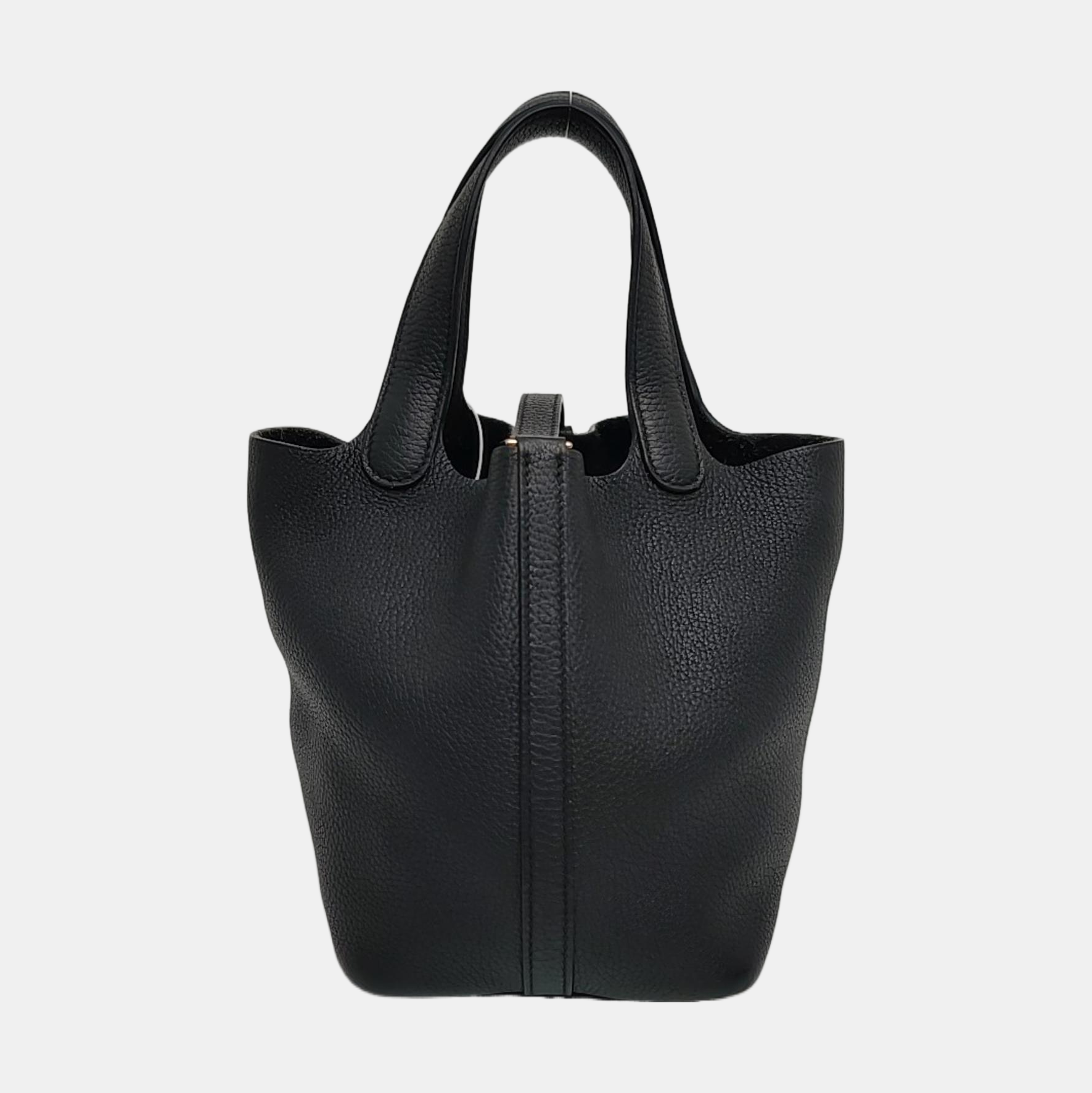 Authenticated pre-owned  Picotin Lock Clemence Black - Bucket Bag at Looply