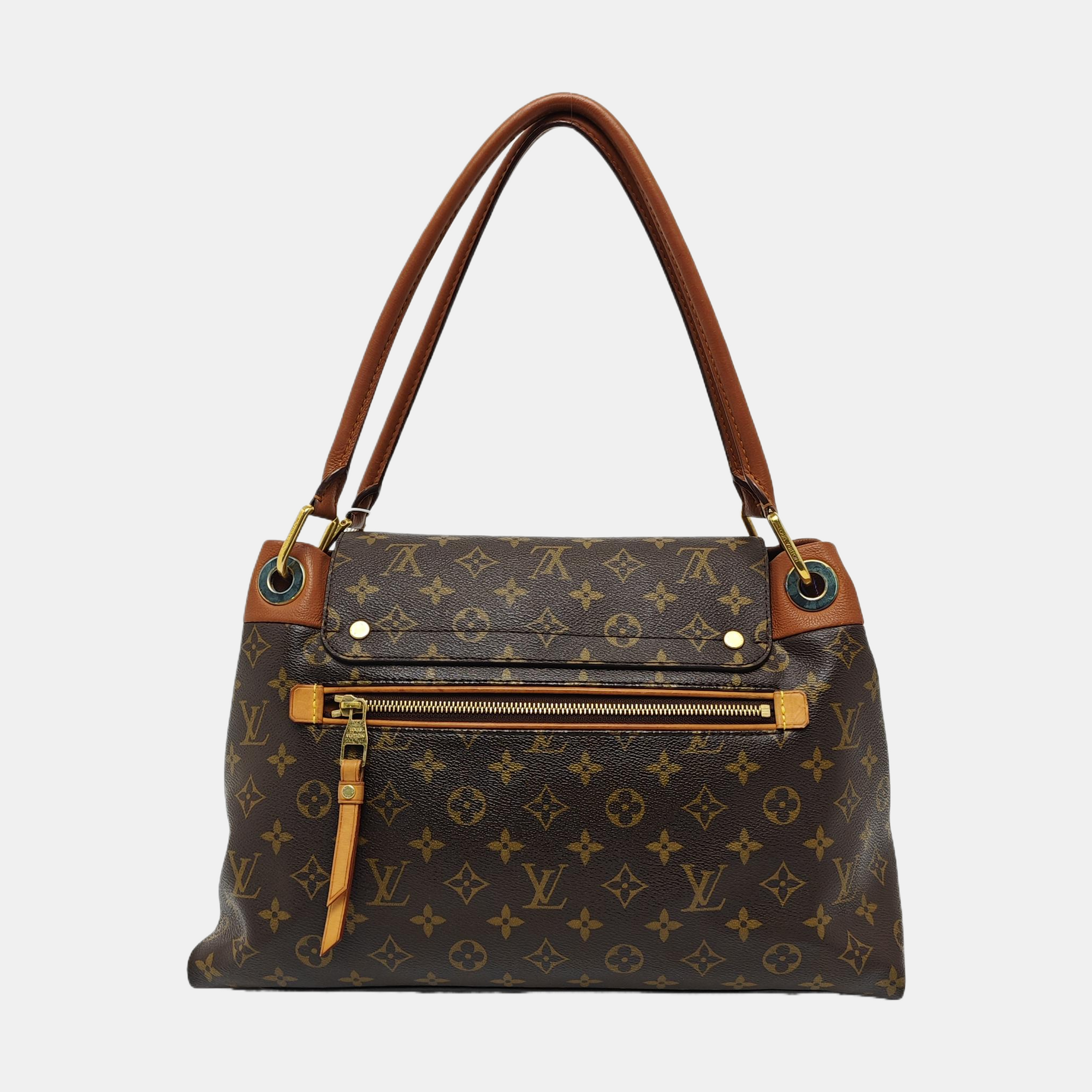 OLYMPE MM Monogram Coated Canvas Brown