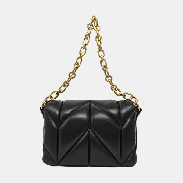 Quilted Lambskin Shoulder Bag Black
