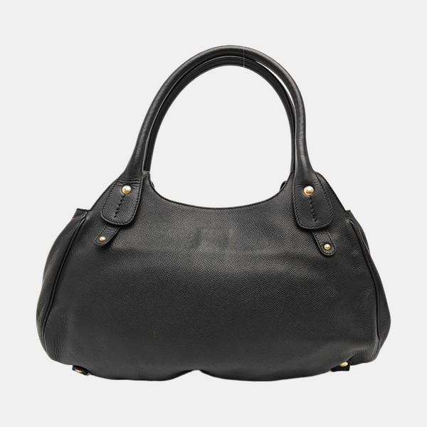 Calfskin Top Handle Bag Black
