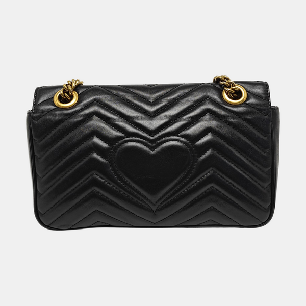 GG Marmont Medium Quilted Calfskin Black