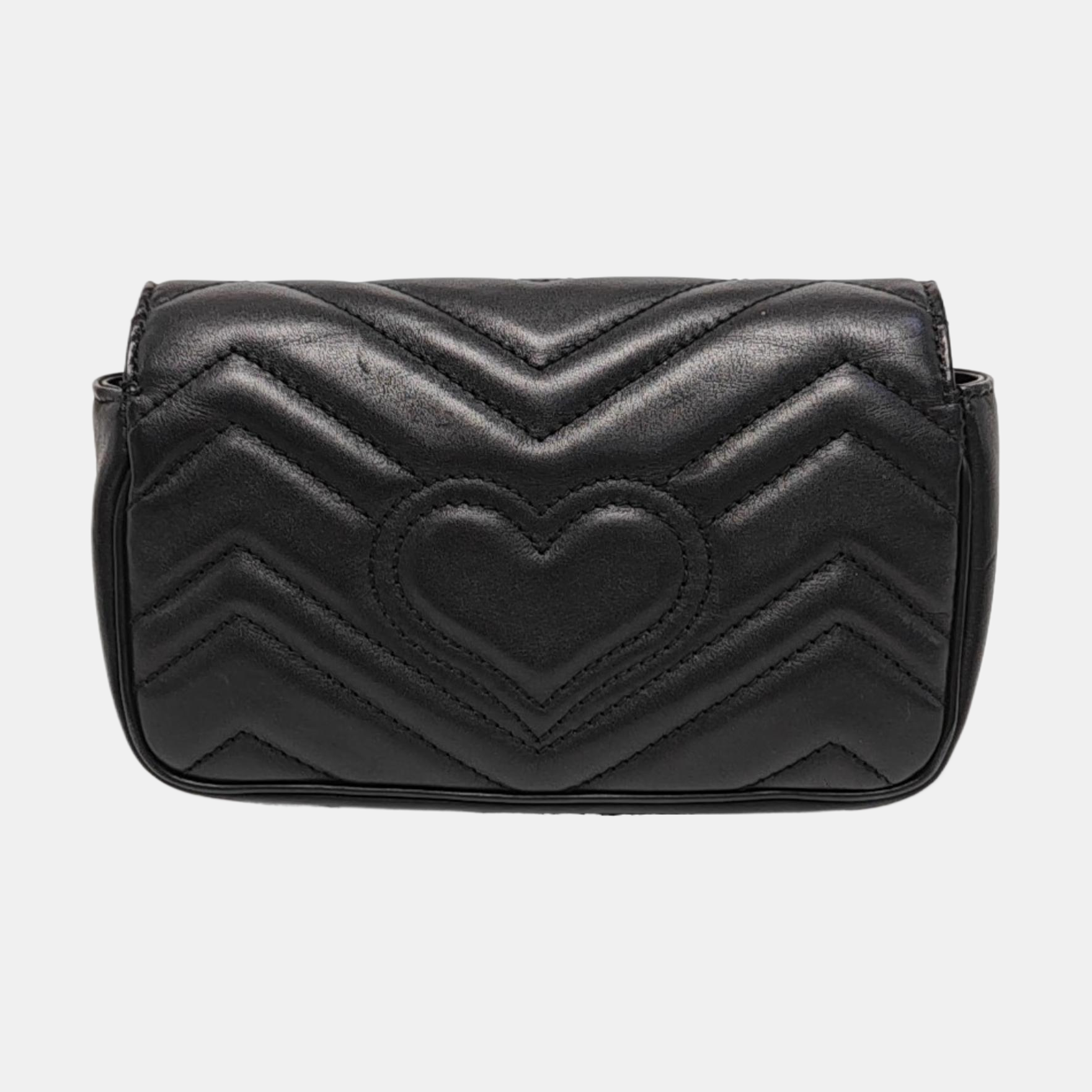 GG Marmont Mini Quilted Calfskin Black