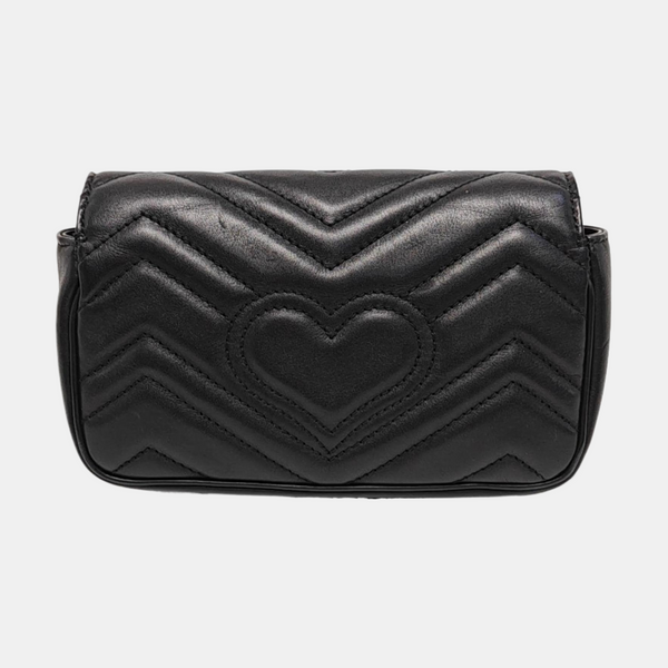 GG Marmont Mini Quilted Calfskin Black