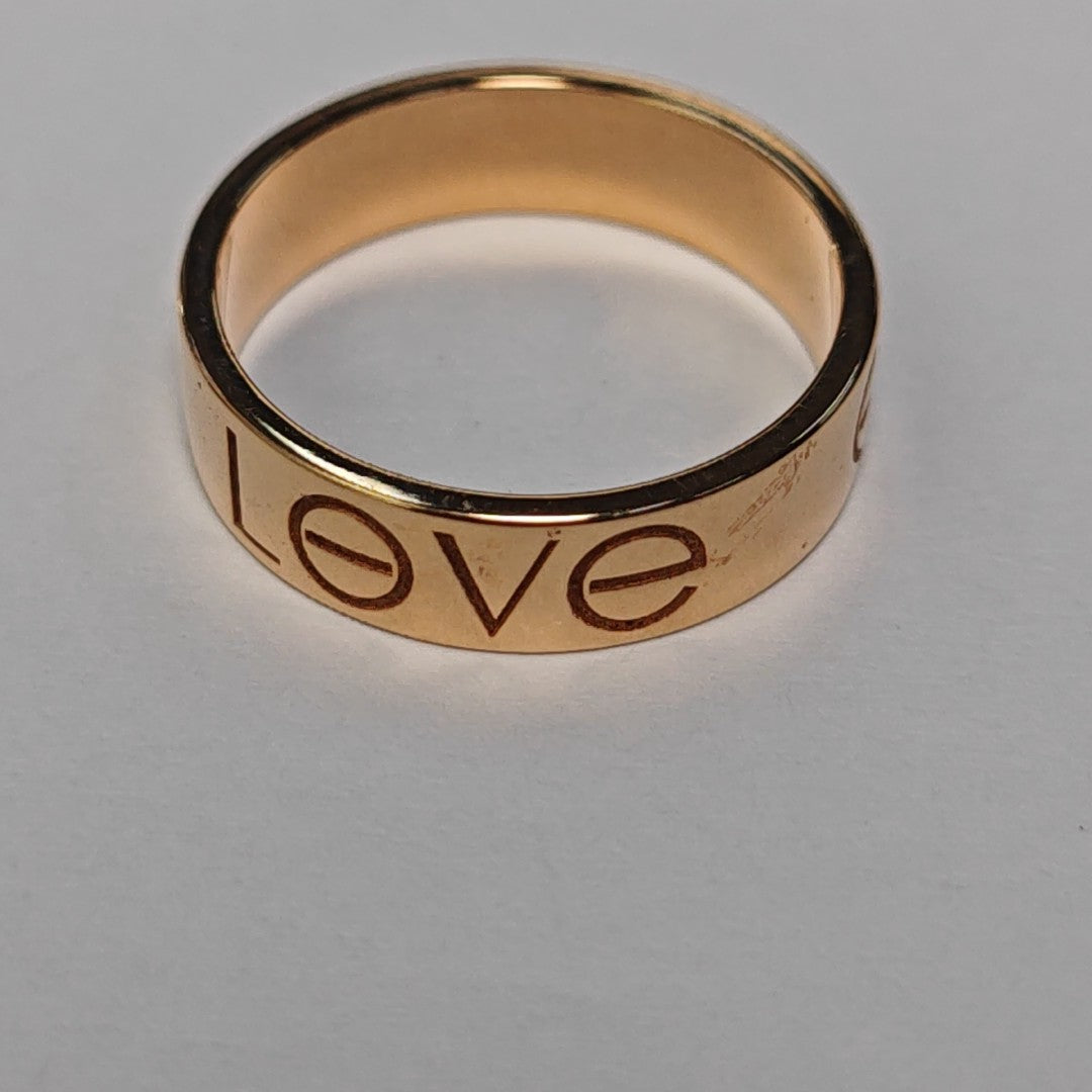 LOVE 18k Rose Gold Ring EU 58