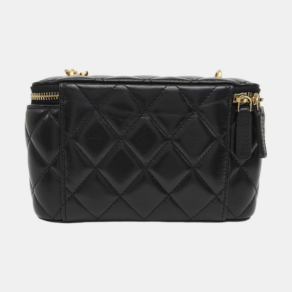 VANITY CASE Small Quilted Lambskin Black