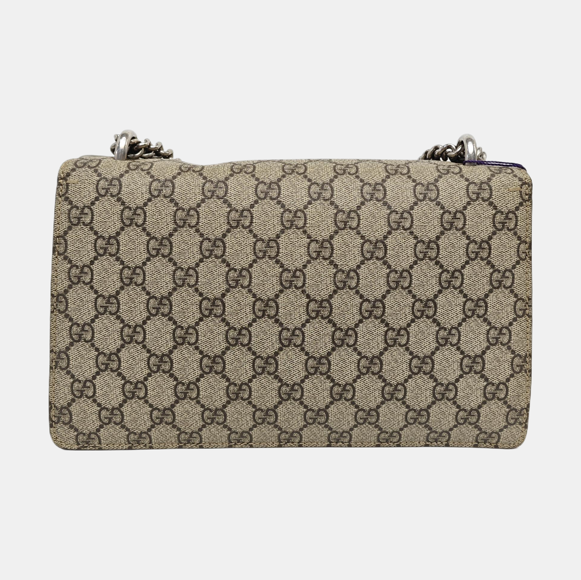 Dionysus Small Monogram Coated Canvas Beige