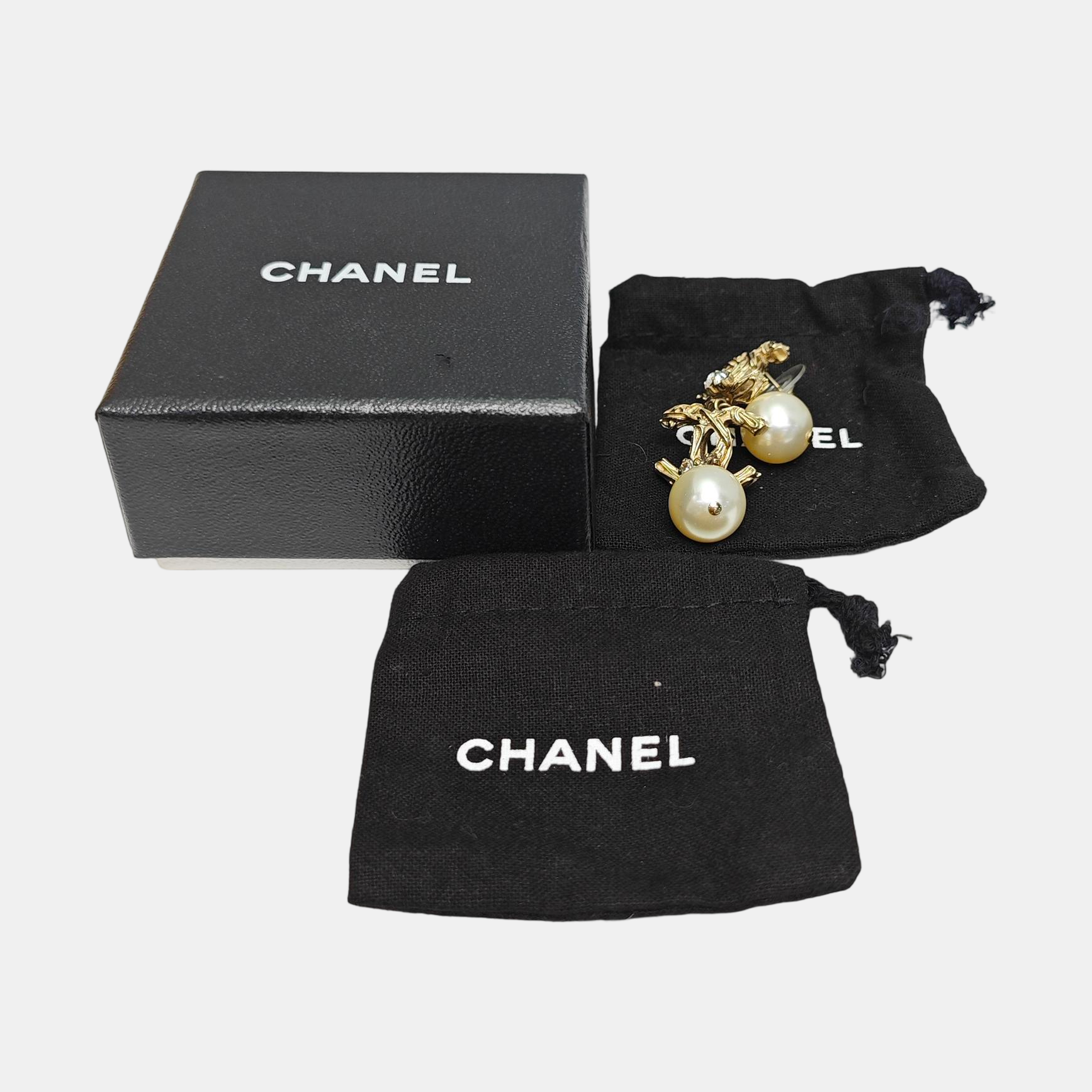 CC Logo Metal Gold Earrings