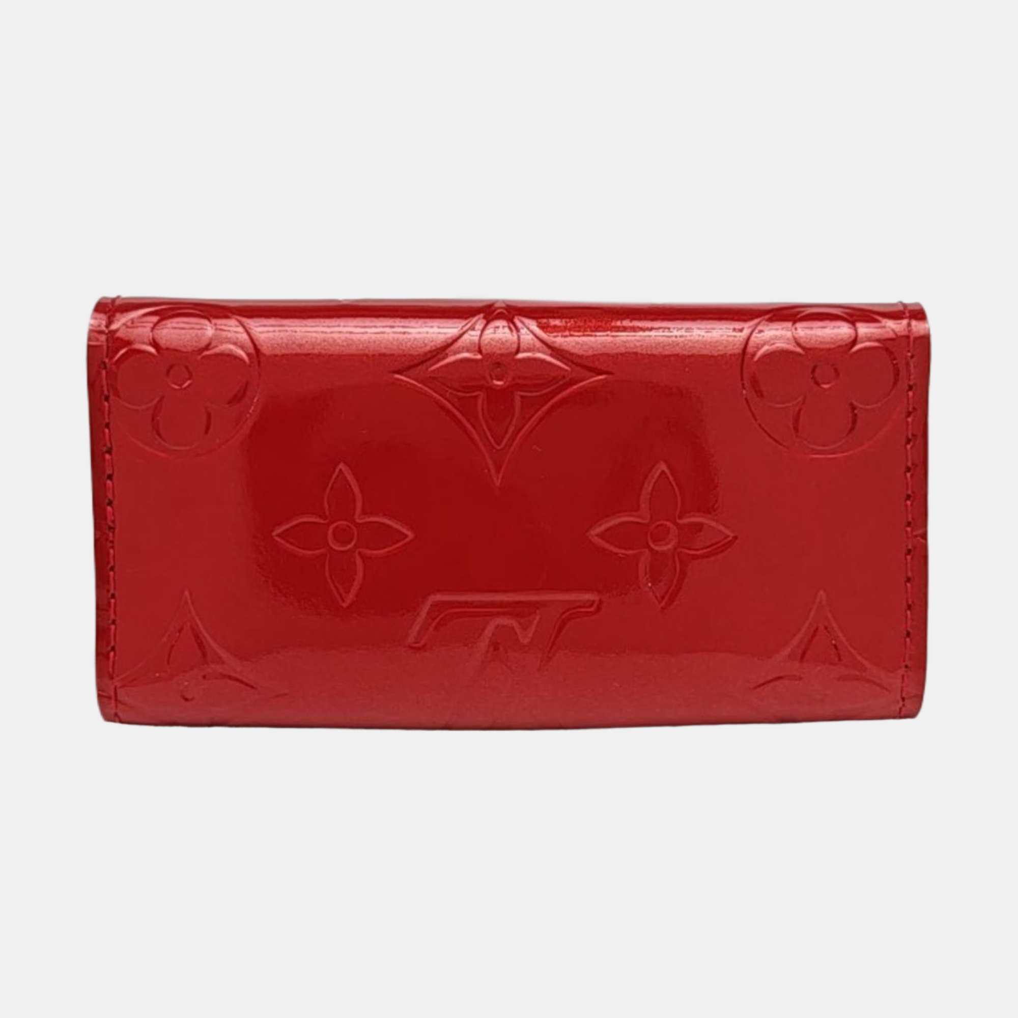 Monogram Patent Leather Key Pouch Red