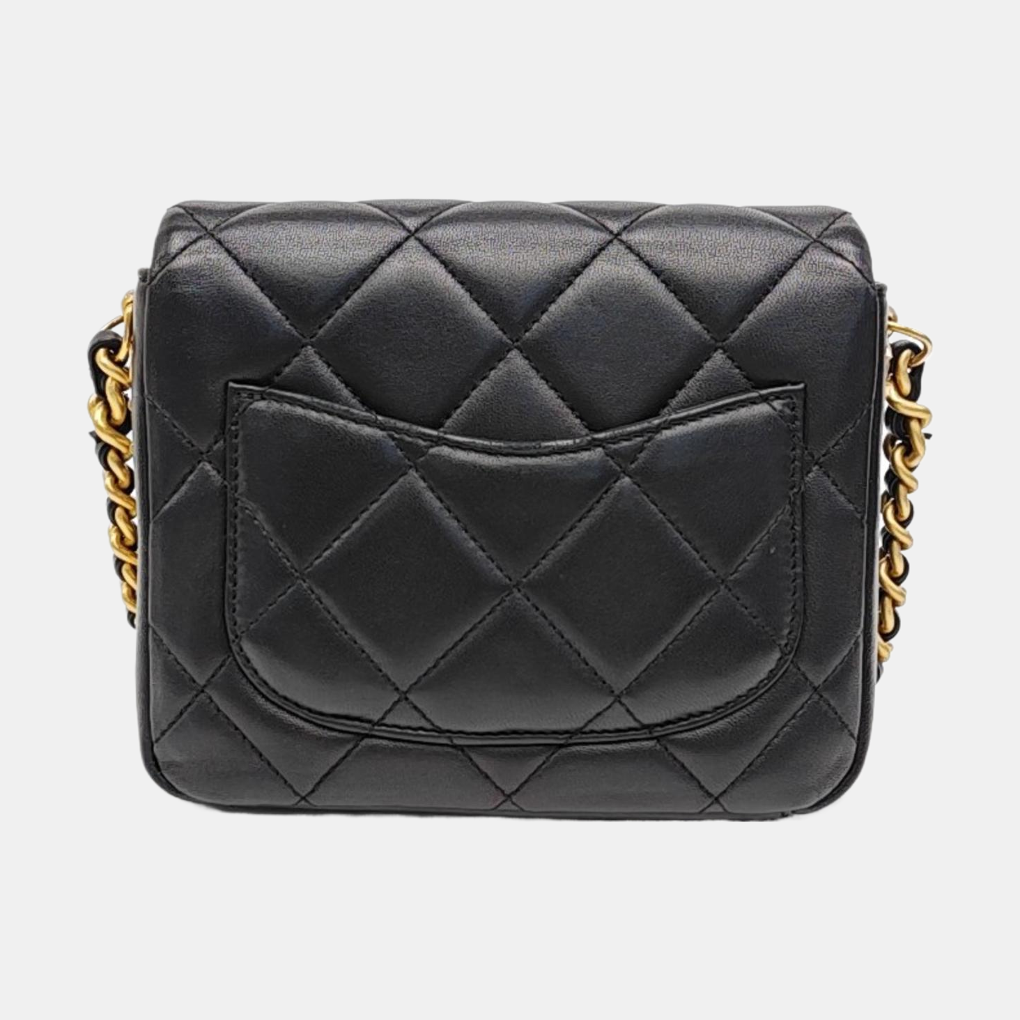 Quilted Lambskin Shoulder Bag Black