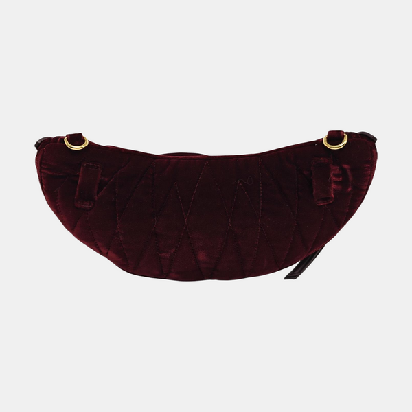 Two-Tone Waist Bag Quilted Velvet Red