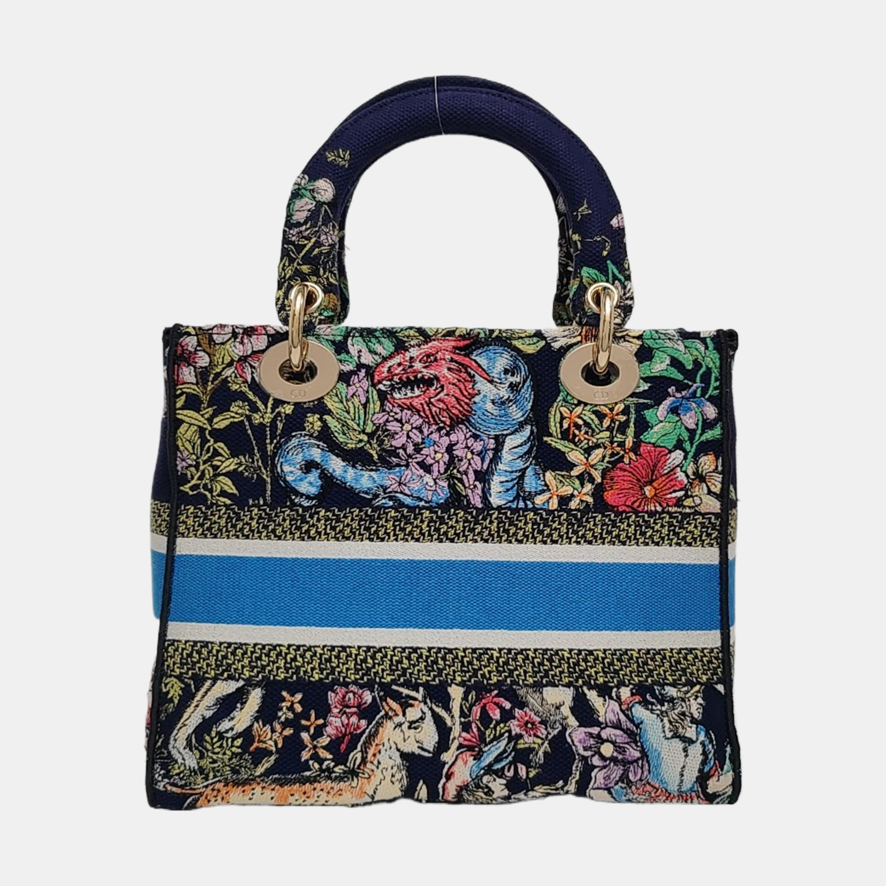 Authenticated pre-owned  Lady D-Lite Medium Canvas Blue - Tote Bag at Looply
