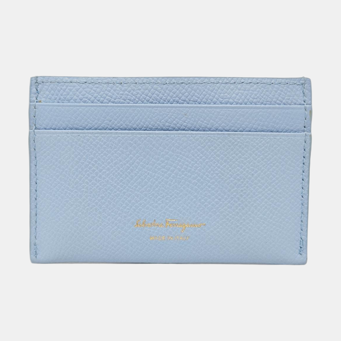 Gancini Calfskin Blue Card Holder