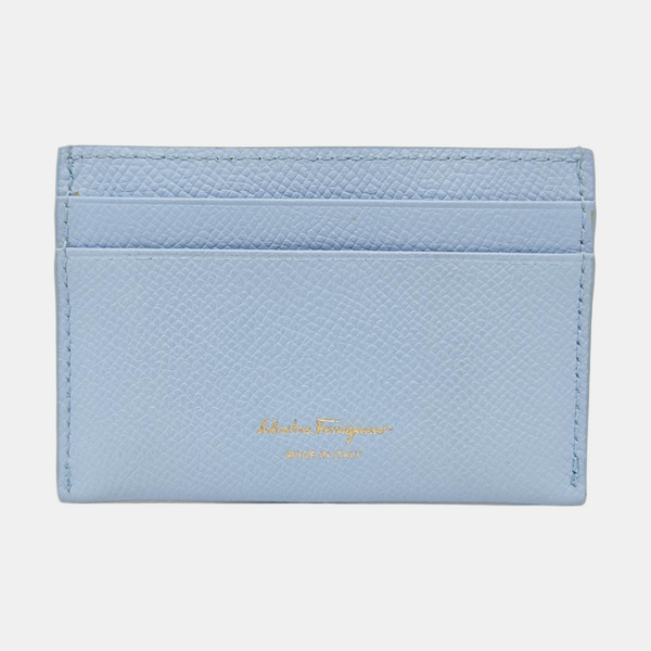Gancini Calfskin Blue Card Holder