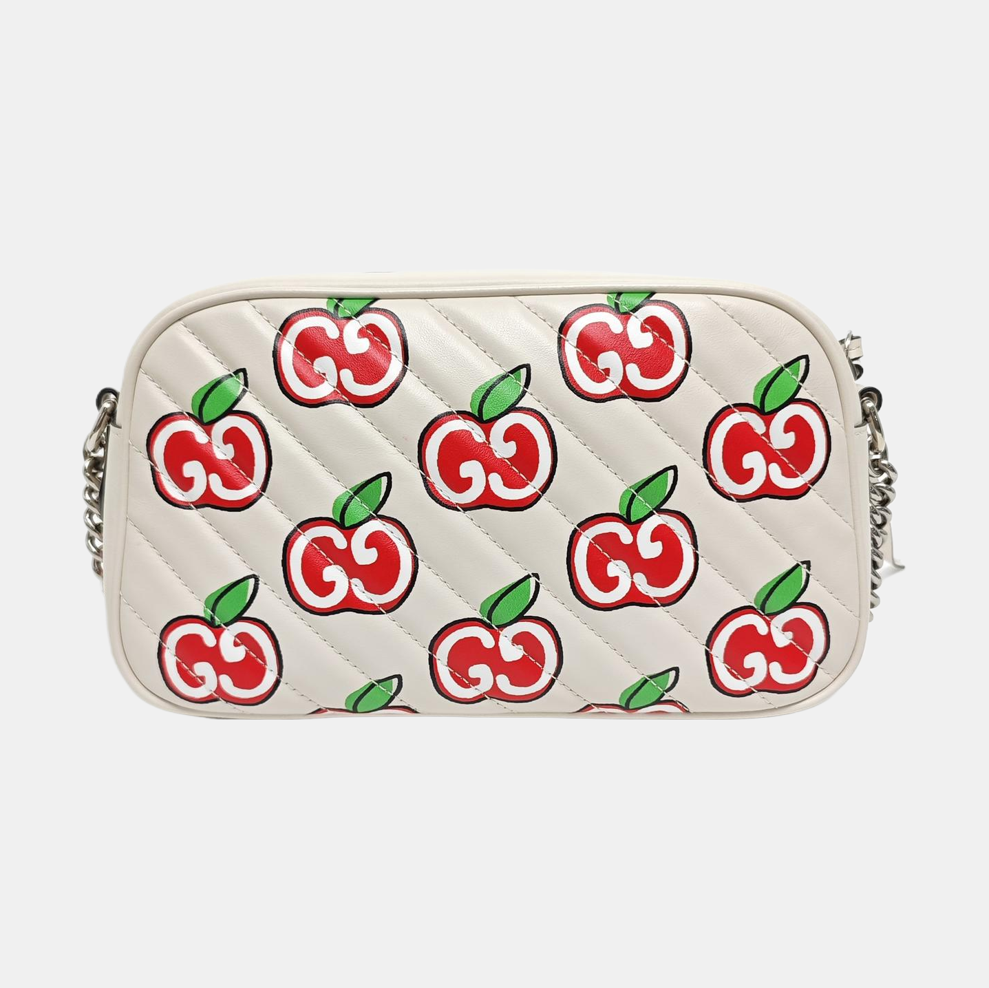 GG Marmont Small Quilted Calfskin White