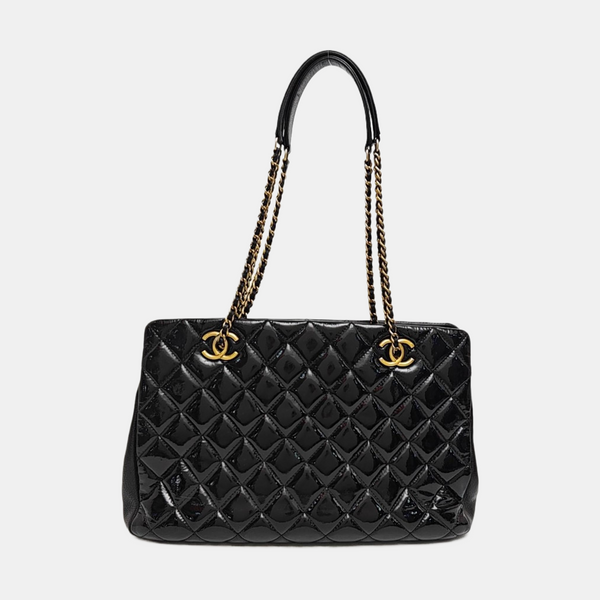 Quilted Calfskin Tote Bag Black