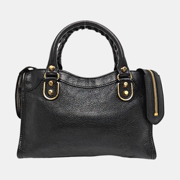 Classic Metallic Edge City Mini Lambskin Black