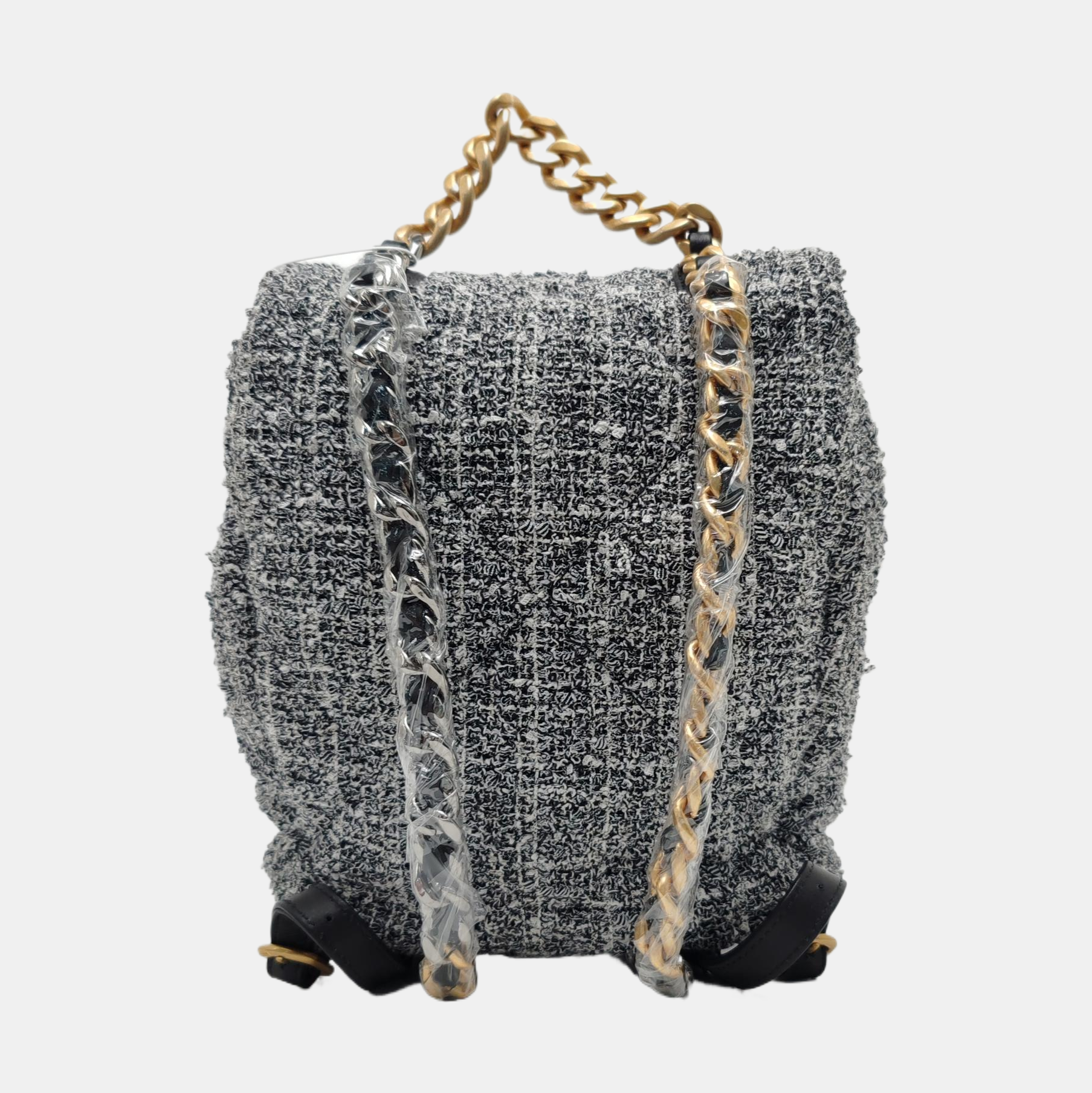CHANEL 19 Small Wool Gray