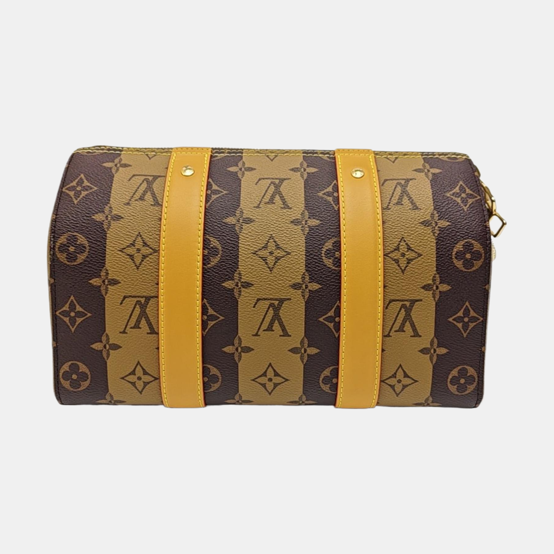 KEEPALL Monogram Coated Canvas Brown