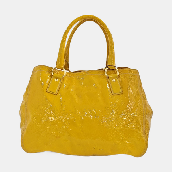 Patent Leather Shoulder Bag Yellow