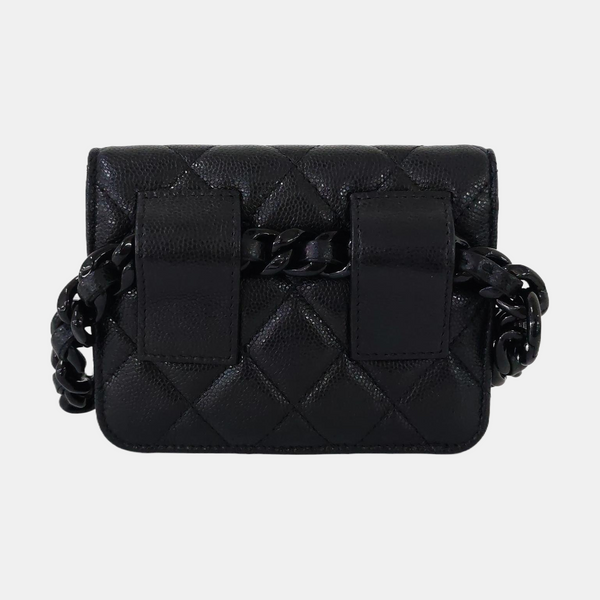 Quilted Grained Calfskin Black