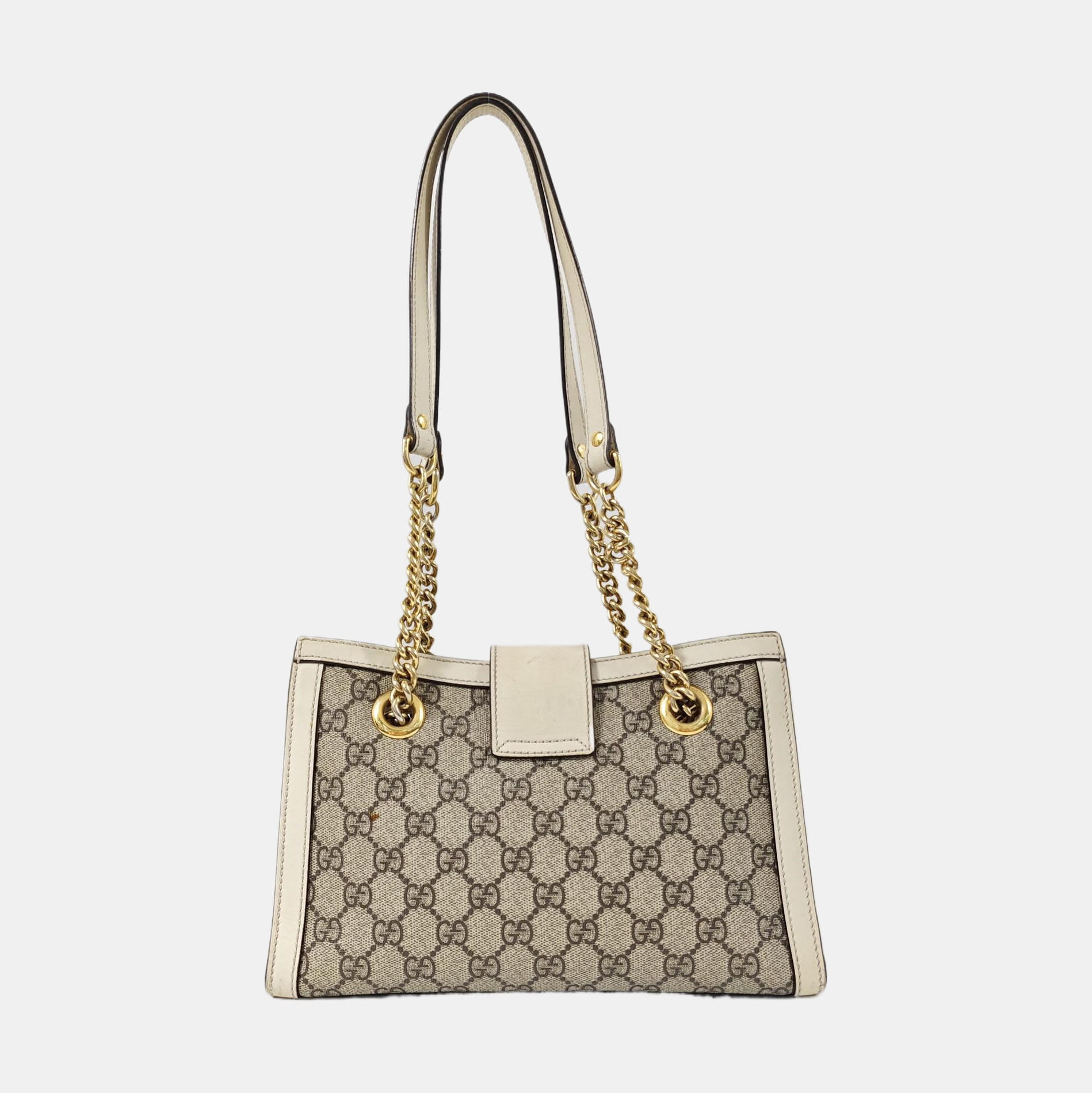Padlock Small Monogram Coated Canvas Beige