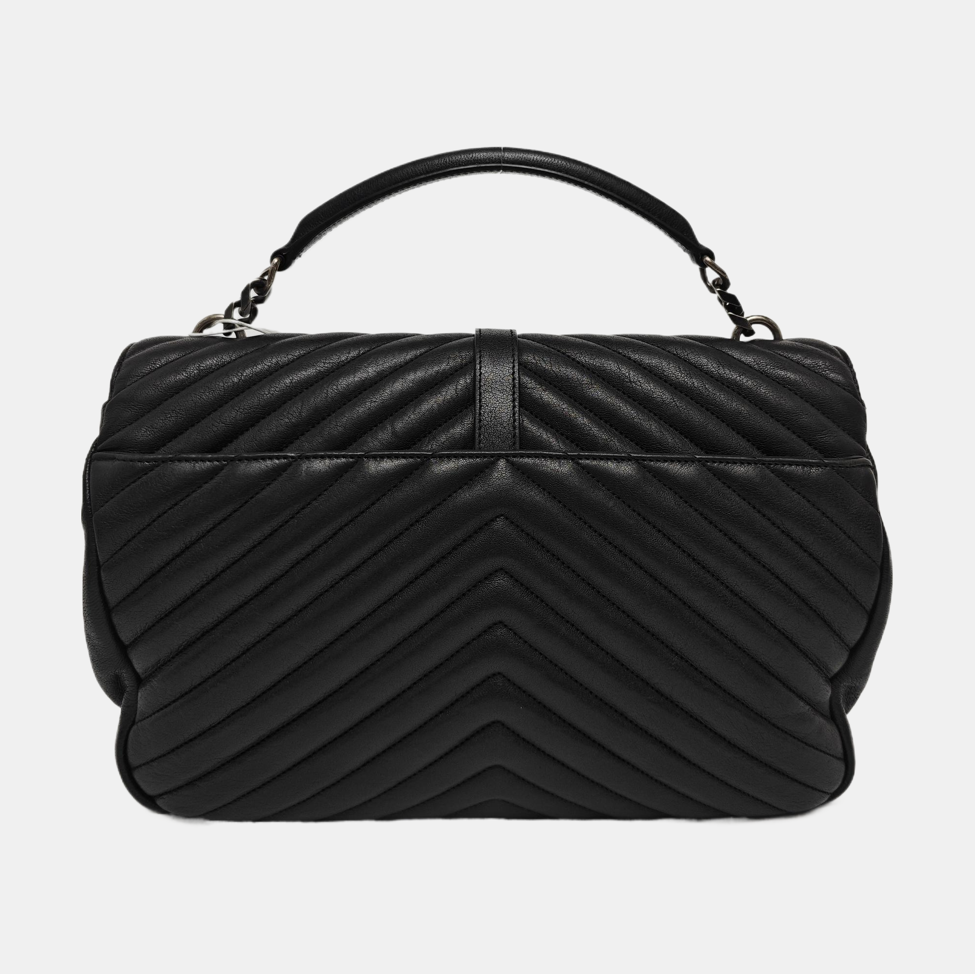 COLLEGE Large Chevron, Quilted Lambskin Blue