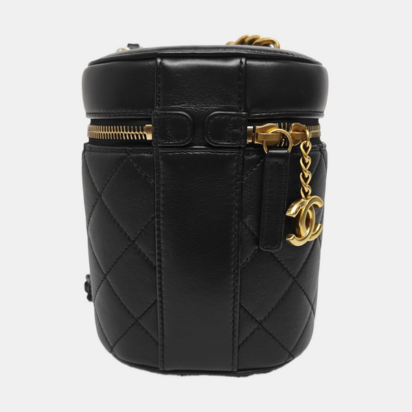 VANITY CASE Small Quilted Lambskin Black