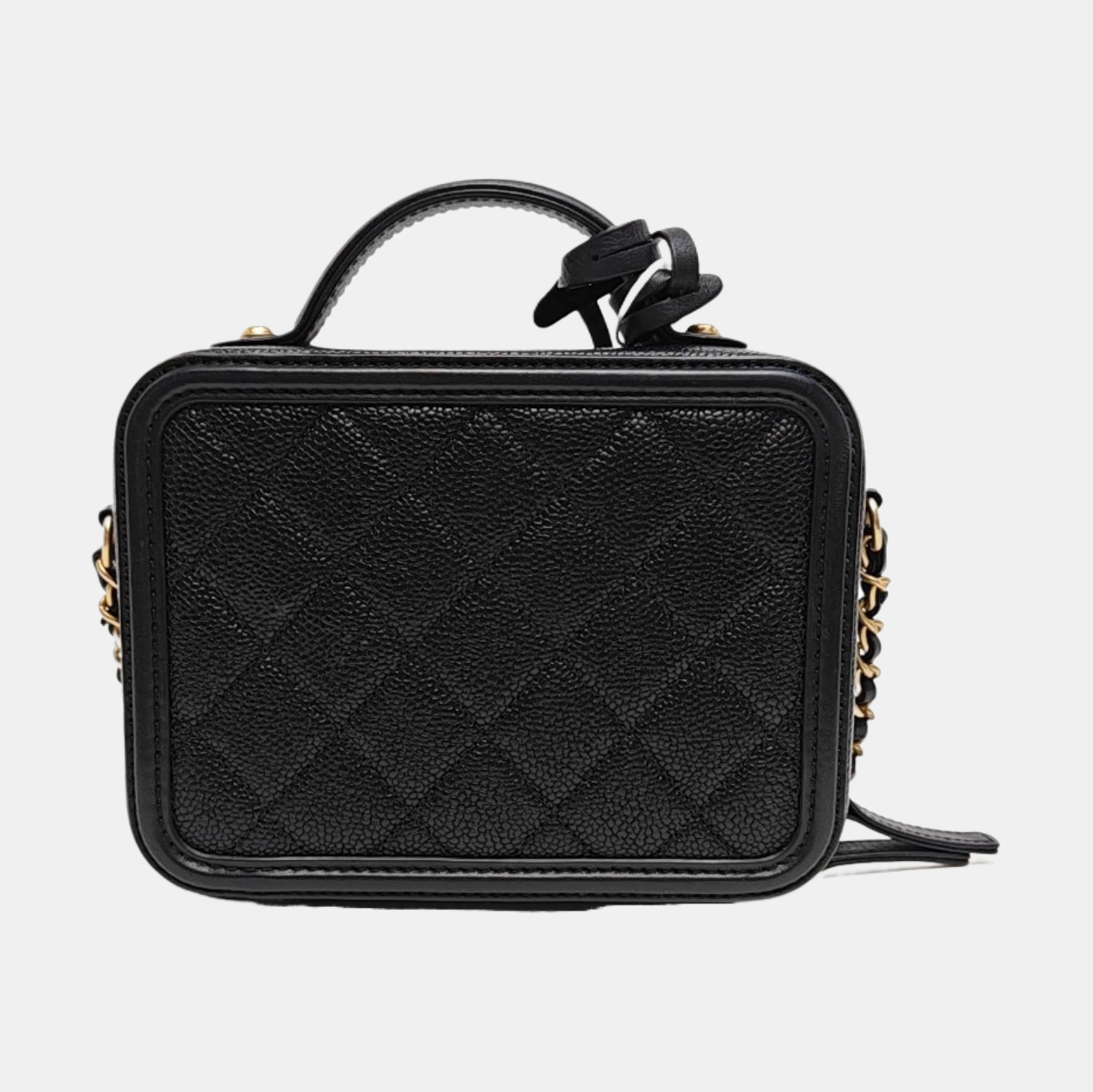 FILIGREE Small Quilted Grained Calfskin Black