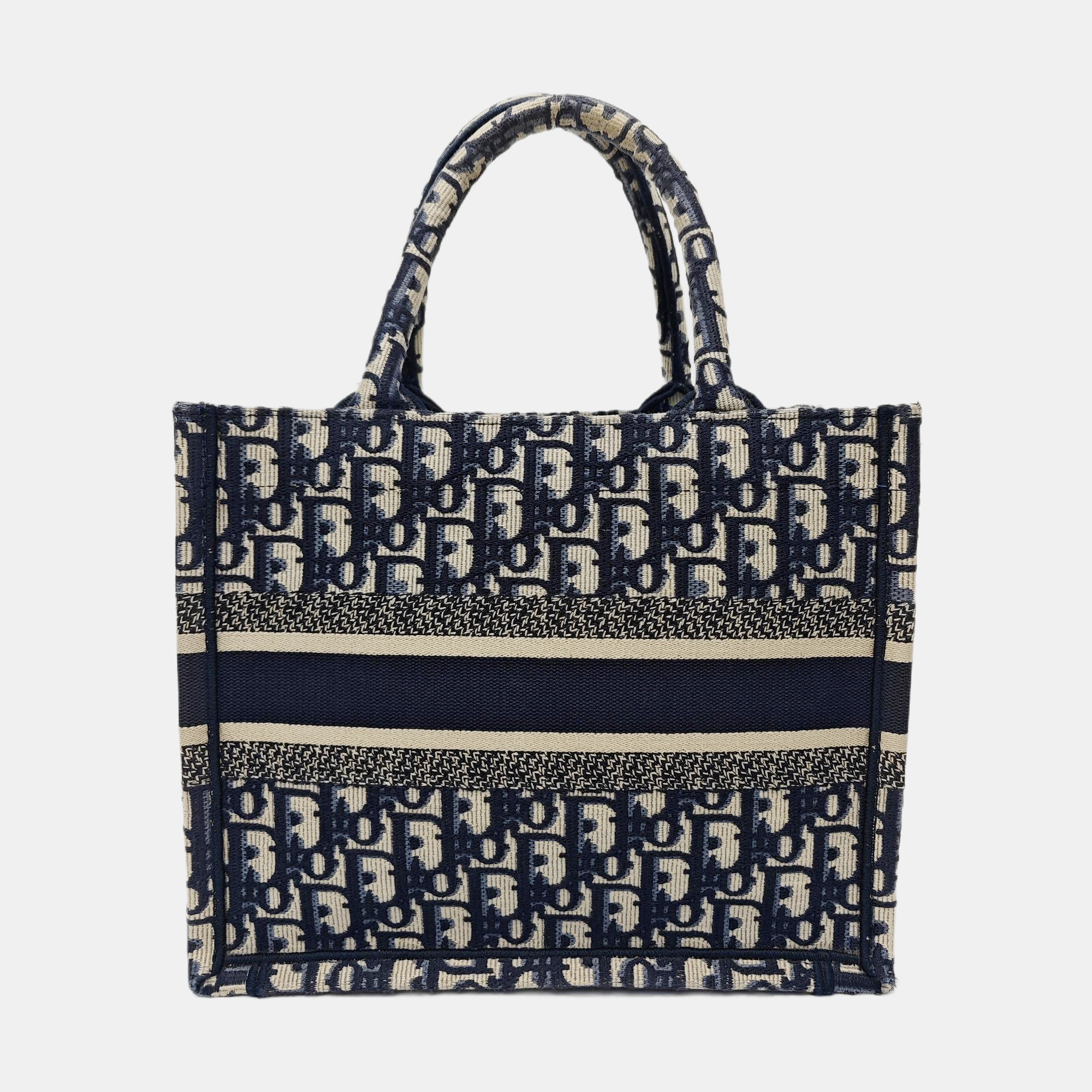 Book Tote Small Oblique Canvas Blue