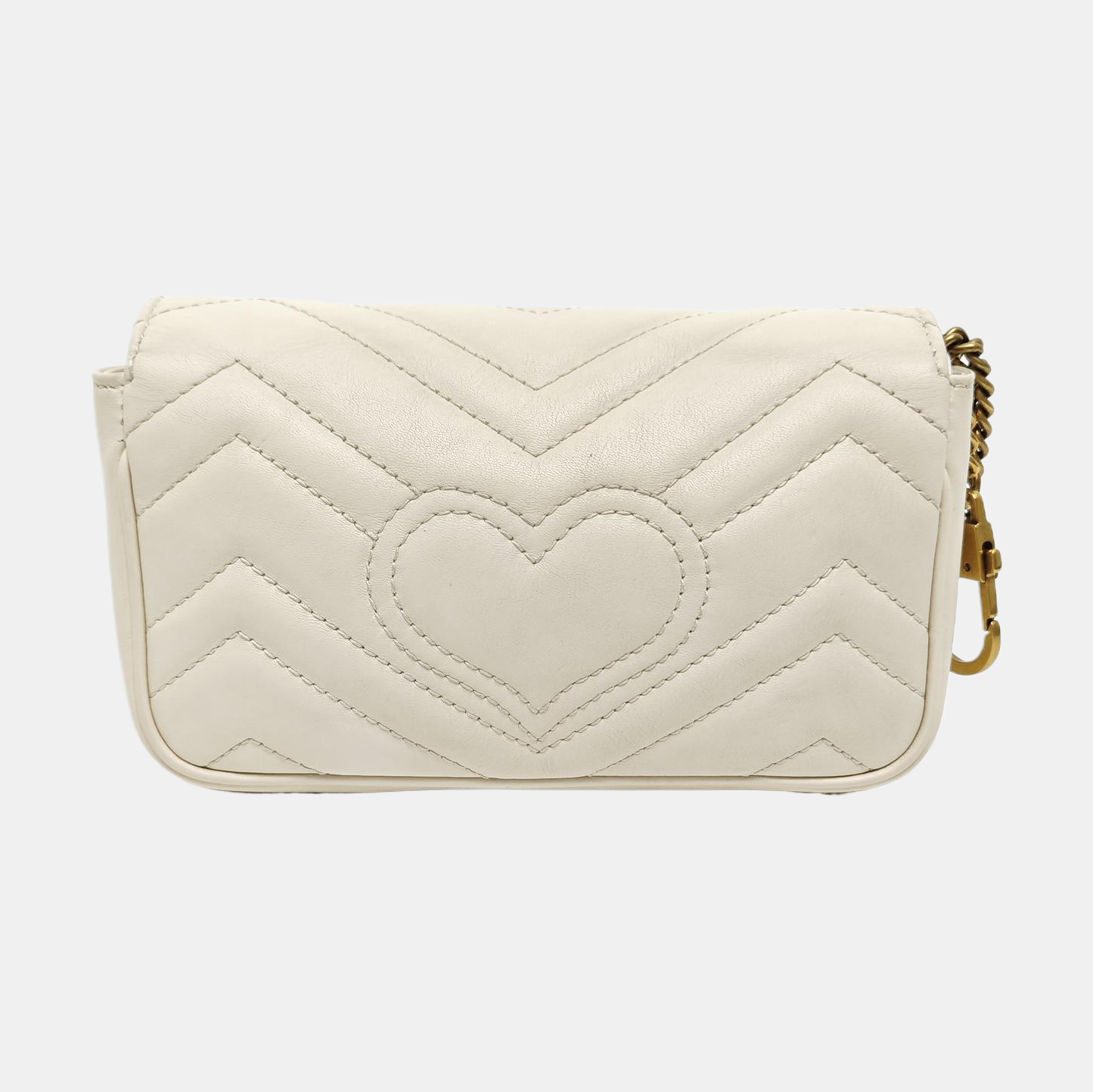 GG Marmont Mini Quilted Calfskin White