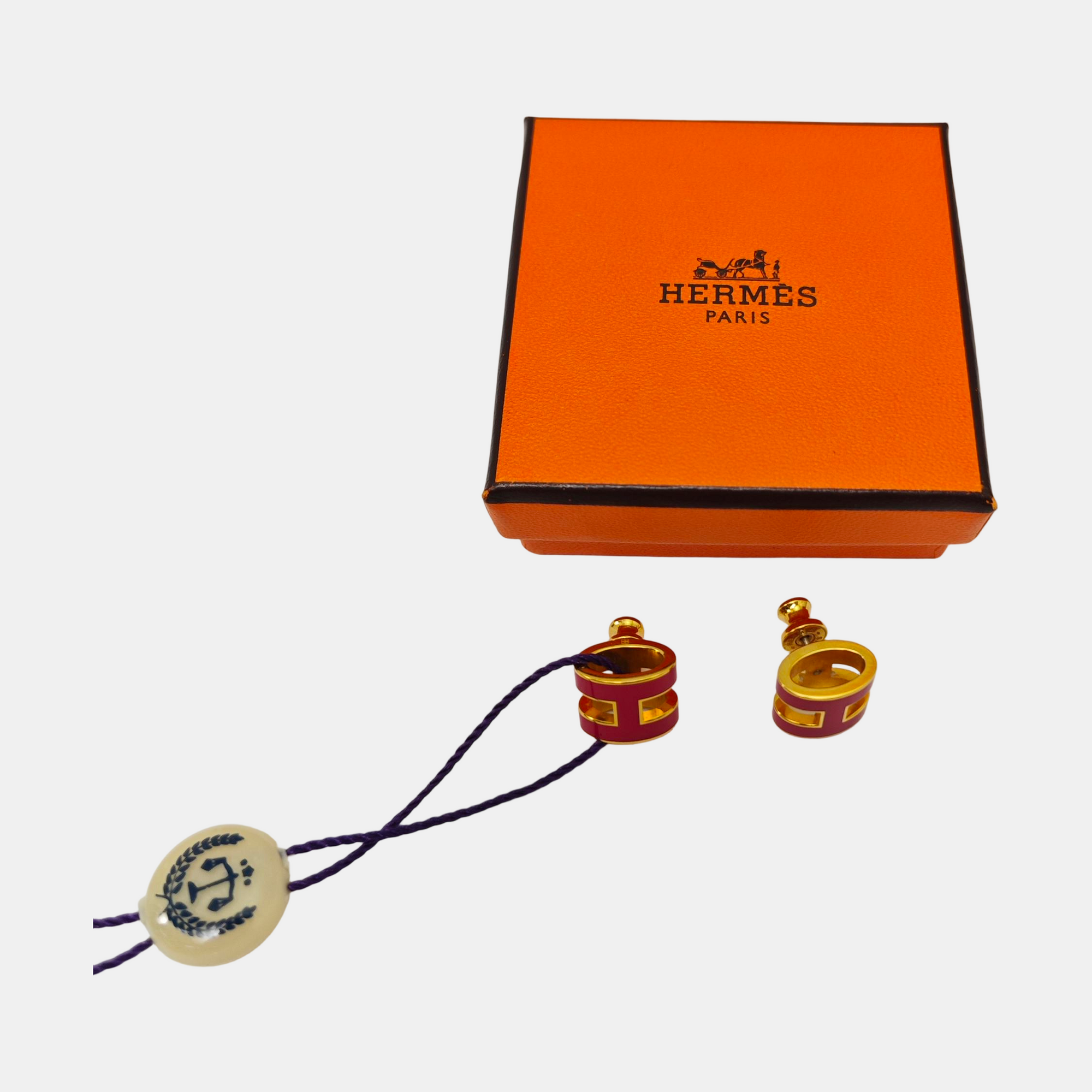 Pop H Metal Gold Stud Earrings