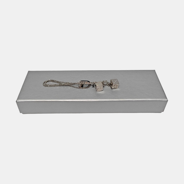 Dice Charms Metal Silver Necklace
