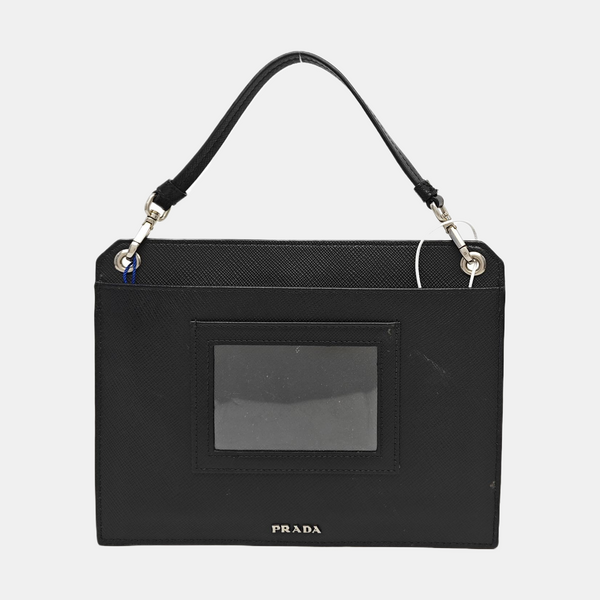 Saffiano Calfskin Shoulder Bag Black