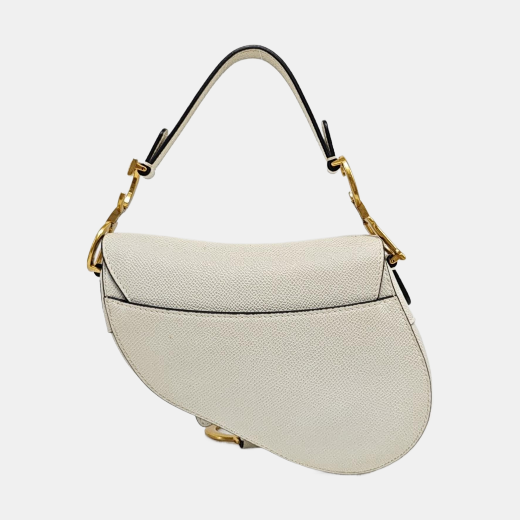 Authenticated pre-owned  Saddle Mini Calfskin White - Top Handle Bag at Looply