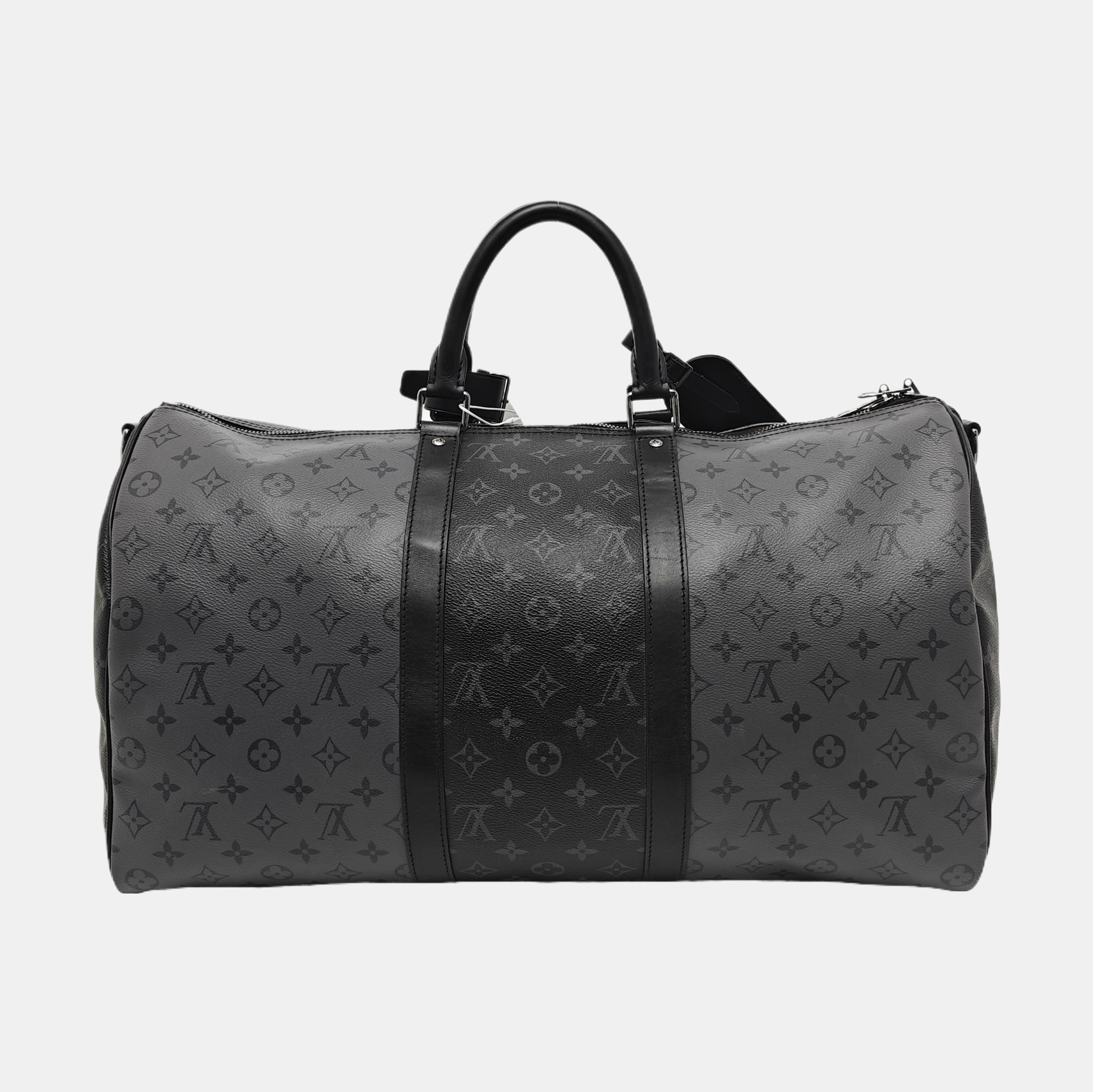 KEEPALL 50 Monogram Coated Canvas Gray