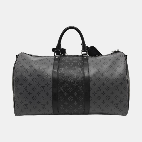 KEEPALL 50 Monogram Coated Canvas Gray