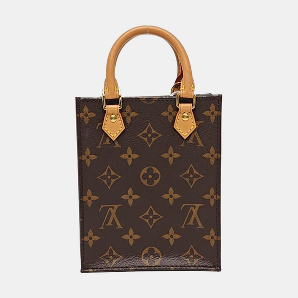 SAC PLAT Mini Monogram Coated Canvas Brown