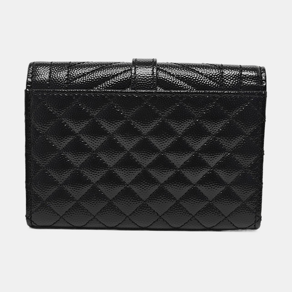 MONOGRAM Quilted Calfskin Black Card Holder