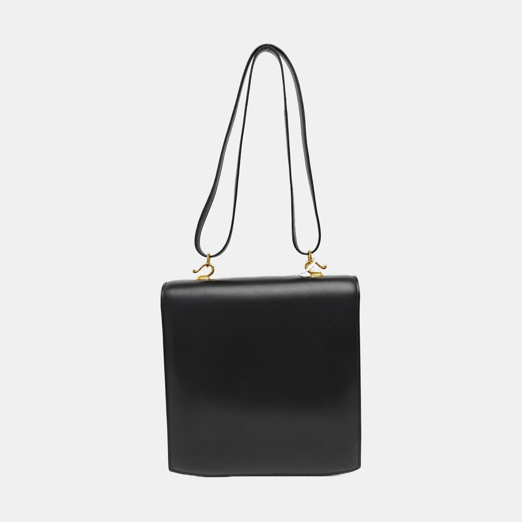 Box Calf Shoulder Bag Black