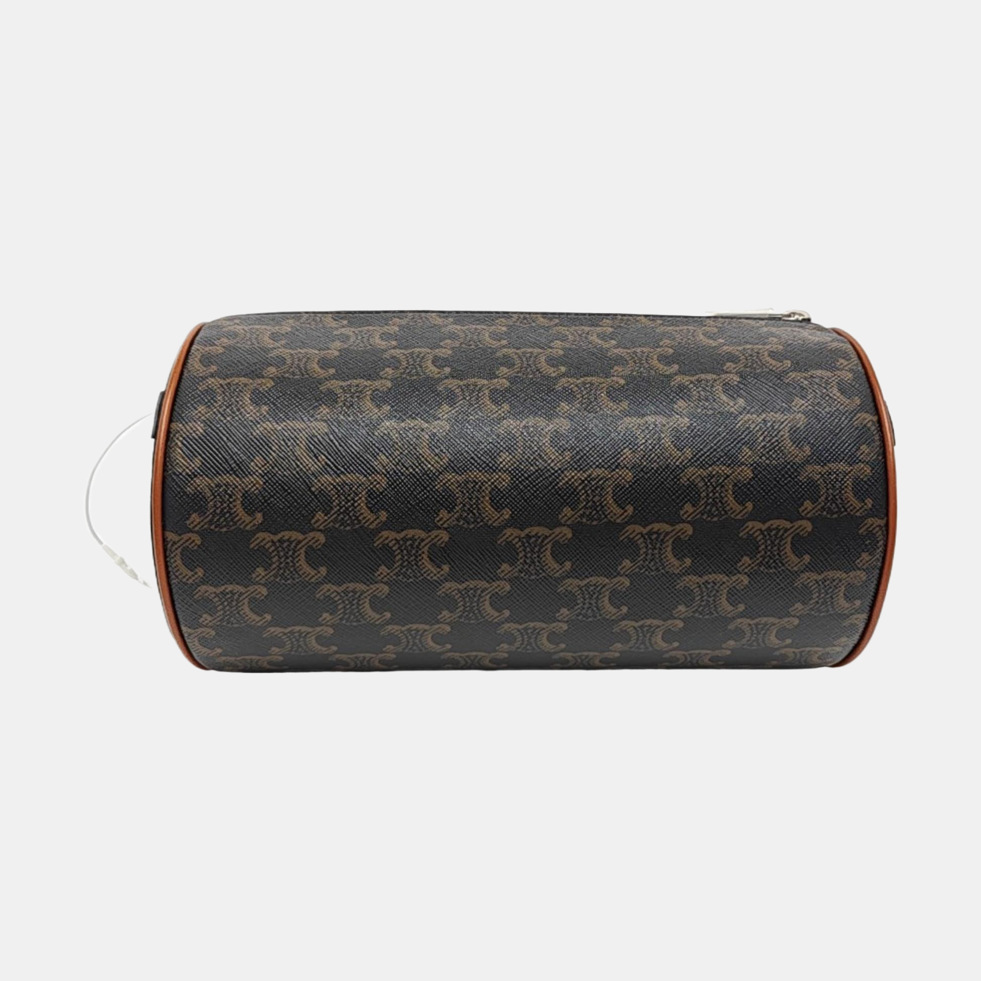 Coated Canvas Shoulder Bag Small Black