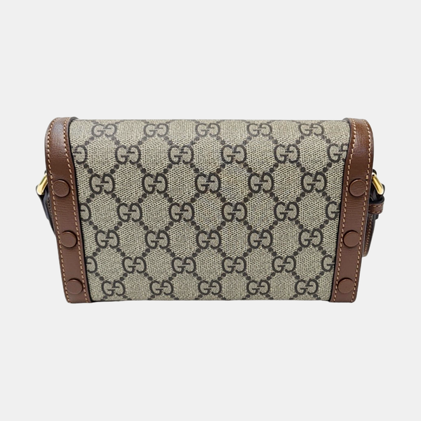 Horsebit 1955 Mini Monogram Coated Canvas Beige